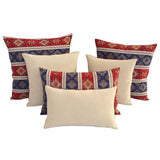 Tapestry Ethnic Rug-Kilim Pattern Red-Blue 12"x20" Bolster Pillow Cover Sham