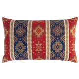 Tapestry Ethnic Rug-Kilim Pattern Red-Blue 12"x20" Bolster Pillow Cover Sham