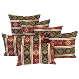 Tapestry Ethnic Rug-Kilim Pattern Burgundy Red-Green 22"x22" Pillow Cover Sham