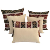 Tapestry Ethnic Rug-Kilim Pattern Burgundy Red-Green 12"x20" Pillow Cover Sham