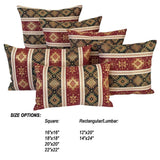 Tapestry Ethnic Rug-Kilim Pattern Burgundy Red-Green 20"x20" Pillow Cover Sham