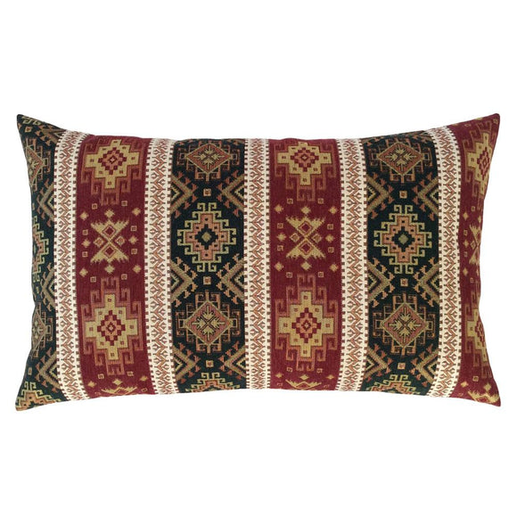 Tapestry Ethnic Rug-Kilim Pattern Bordeaux Red-Green 14