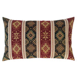 Tapestry Ethnic Rug-Kilim Pattern Bordeaux Red-Green 14"x24" Pillow Cover Sham