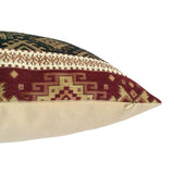 Tapestry Ethnic Rug-Kilim Pattern Burgundy Red-Green 18"x18" Pillow Cover Sham