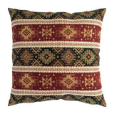 Tapestry Ethnic Rug-Kilim Pattern Bordeaux Red-Green 20"x20" Pillow Cover Sham