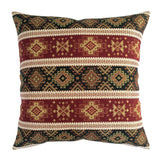 Tapestry Ethnic Rug-Kilim Pattern Bordeaux  Red-Green 22"x22" Pillow Cover Sham