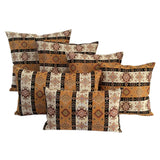Tapestry Ethnic Rug-Kilim Pattern Mustard-Cream 18"x18" Square Pillow Cover Sham
