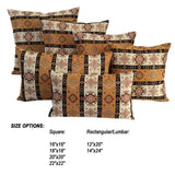 Tapestry Ethnic Rug-Kilim Pattern Mustard-Cream 18"x18" Square Pillow Cover Sham
