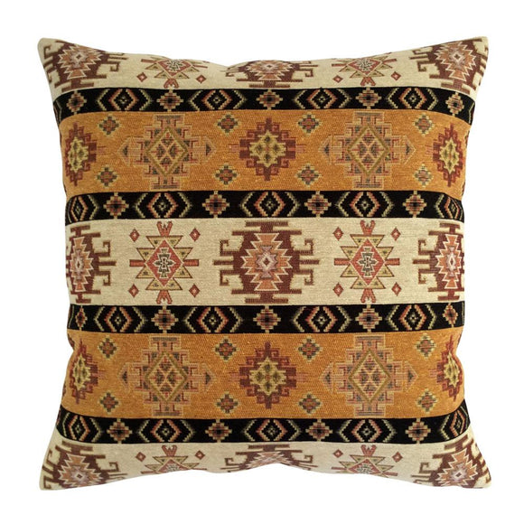 Tapestry Ethnic Rug-Kilim Pattern Mustard-Cream 18