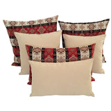 Tapestry Ethnic Rug-Kilim Pattern Red-Cream 20"x20" Sofa Pillow Cover Sham