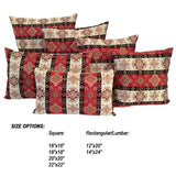 Tapestry Ethnic Rug-Kilim Pattern Red-Cream 16"x16" Throw Pillow Cover Sham