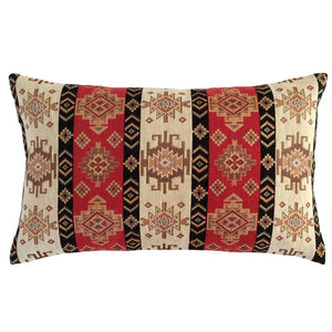 Tapestry Ethnic Rug-Kilim Pattern Red-Cream 12"x20" Bolster Pillow Cover Sham