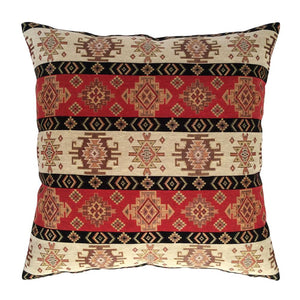 Tapestry Ethnic Rug-Kilim Pattern Red-Cream 20"x20" Sofa Pillow Cover Sham