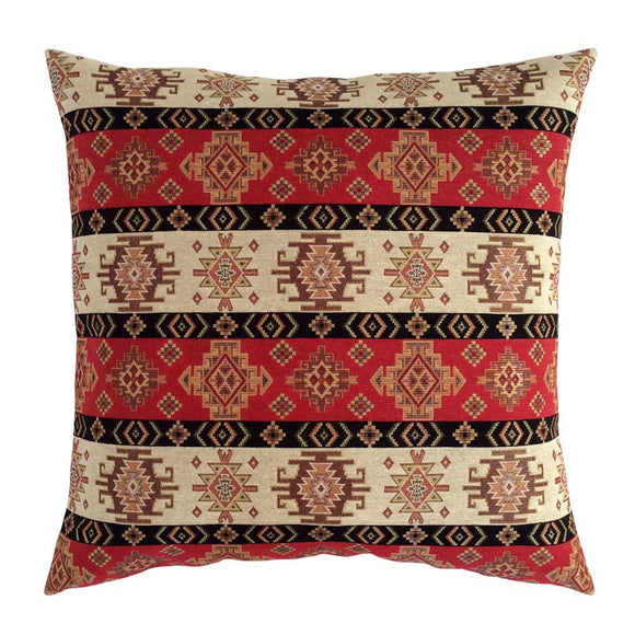 Tapestry Ethnic Rug-Kilim Pattern Red-Cream 22
