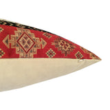 Tapestry Ethnic Rug-Kilim Pattern Red-Cream 22"x22" Decorative Pillow Cover Sham