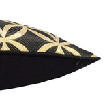 Satin Circle Lattice Pattern Black-Gold 22"x22" Decorative Pillow Cover Sham