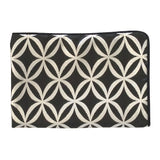 Satin Circle Lattice Pattern Black-Silver 20"x30" Queen Size Pillow Cover Sham