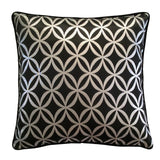 Satin Circle Lattice Pattern Black-Silver 22"x22" Decorative Pillow Cover Sham