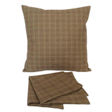 Cotton Plaid/Chequered Pattern 18"x18" Beige/Black-Red Stripes Pillow/Cushion Cover