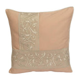 Cotton Floral Embriodery 18"x18" Peach/Cream Pillow Case/Cushion Cover