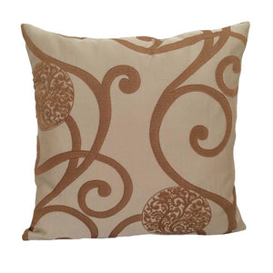 Drapery Floral/Leaves 20"x20" Beige/Brown Pillow Case/Cushion Cover