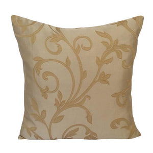 Drapery/Acrylic Leaves 20"x20" Beige/Camel Pillow Case/Cushion Cover