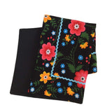 Flannel Floral/Flowers Pattern 18"x18" Pillow Cover - Black