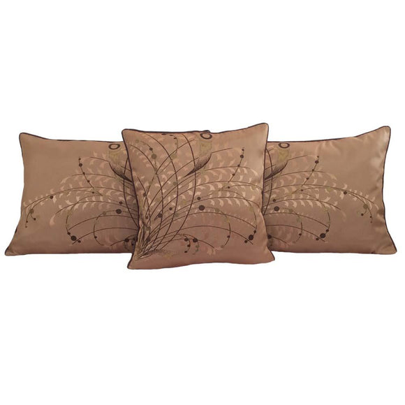 Jacquard Satin Reeds Queen Size French Beige Pillow Case/Cushion Cover