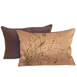 Jacquard Satin Meadow Reeds Pattern Queen Size French Beige Pillow Case/Cushion Cover