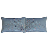 Jacquard Satin Reed Queen Size Blue Deco Pillow Case/Cushion Cover Set