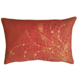 2 pcs Jacquard Satin Meadow Reeds Pattern Queen Size Brick-Red Pillow/Cushion Cover