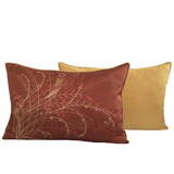 2 pcs Jacquard Satin Meadow Reeds Pattern Queen Size Puce-Red Pillow/Cushion Cover