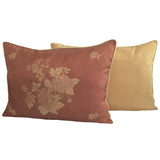 2 pcs Jacquard Satin Floral Standard Size Copper/Metallic Orange Pillow/Cushion Cover