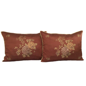 Jacquard Satin Rose Standard Size Puce-Red Pillow Case/Cushion Cover