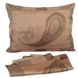 Jacquard Satin Paisley Pattern Standard Size French Beige Pillow Case/Cushion Cover