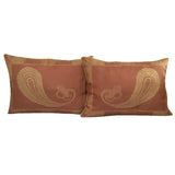 Jacquard Satin Paisley Standard Size Copper Orange Pillow/Cushion Case