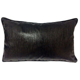 Faux Leather Textured/Striated Pattern 14"x24" Black Pillow Case/Cushion Cover