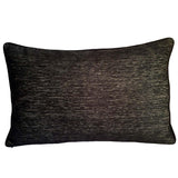 Faux Leather Solid Pattern 14"x24" Black Pillow Case/Cushion Cover