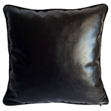 Faux Leather Solid Pattern 18"x18" Black Pillow Case/Cushion Cover