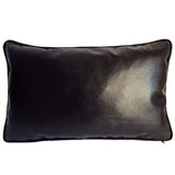 Faux Leather Solid Pattern 12"x20" Black Pillow Case/Cushion Cover