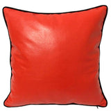 Faux Leather Solid Pattern 18"x18" Red Pillow Case/Cushion Cover