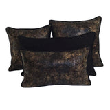 Faux Leather Black Gold Effect 18"x18" Decorative Pillow Case/Cushion Cover Sham