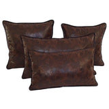 Faux Leather Brown Snake Pattern 18"x18" Square Pillow Case/Cushion Cover Sham