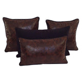 Faux Leather Brown Snake Pattern 12"x20" Bolster Pillow Case/Cushion Cover Sham