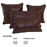 Faux Leather Brown Snake Pattern 16"x16" Throw Pillow Case/Cushion Cover Sham
