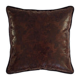 Faux Leather Brown Snake Pattern 18"x18" Square Pillow Case/Cushion Cover Sham