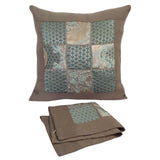 Linen/Satin Patchwork Pattern 18"x18" Green/Camouflage Green Pillow Case/Cushion Cover