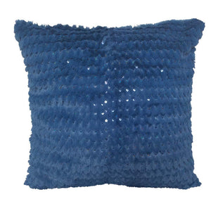 Faux Fur Chevron-Stripe Sequined Pattern 18"x18" Pillow Cover