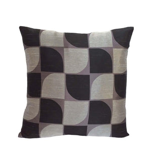 Satin Geometric Black/Silver Gray Decorative Pillow Case/Cushion Cover