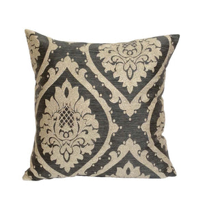 Satin Damask Square Gray/Cream Decorative Pillow Case/Cushion Cover